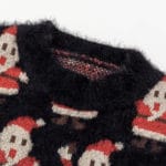 Moherowy sweter świąteczny wielokolorowy z motywem świętego mikołaja 2