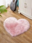 Ekskluzywny pluszowy dywan różowy w kształcie serca 2